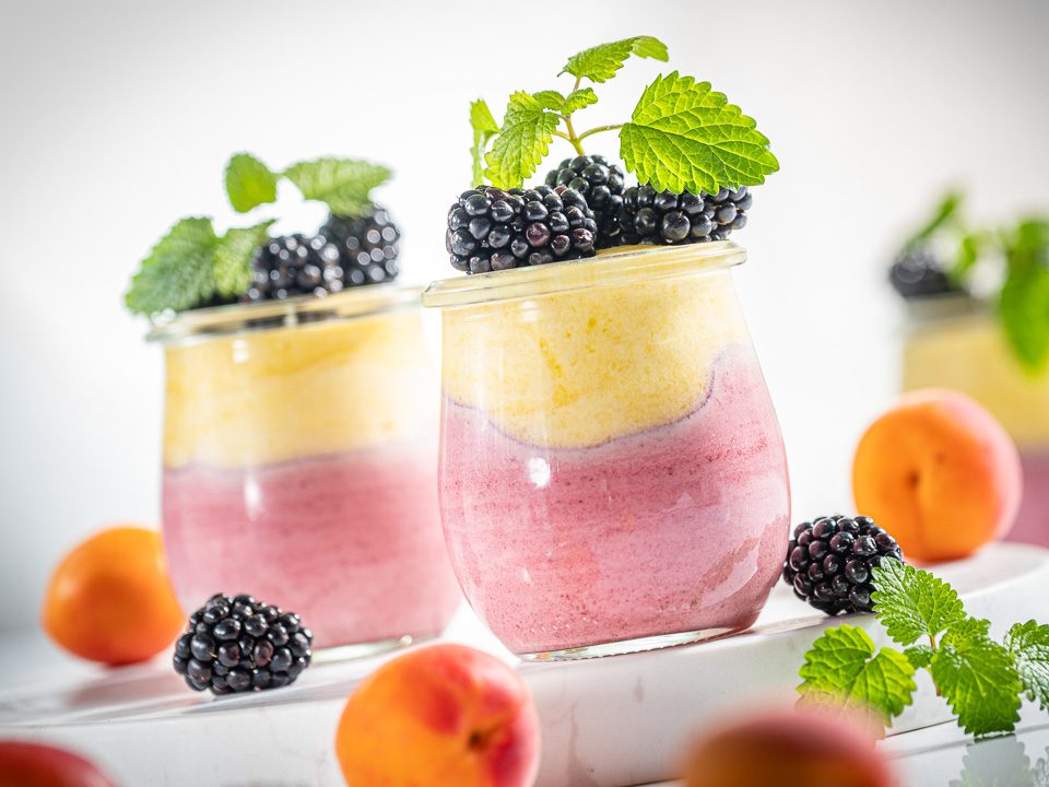 Brombeer-Pfirsich-Mousse