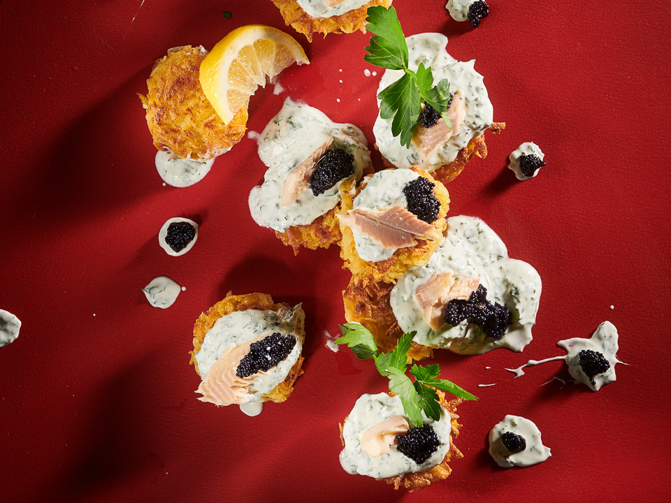 Rösti mit Forelle und Kaviar Bild zum Rezept: Rösti mit Forelle und Kaviar