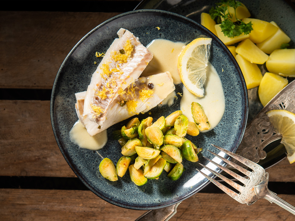 Rosenkohl mit Kabeljau und Dijonsenfcreme Bild zum Rezept: Rosenkohl mit Kabeljau und Dijonsenfcreme