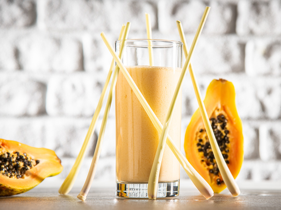 Papaya-Mango-Drink mit Dickmilch Bild zum Rezept: Papaya-Mango-Drink mit Dickmilch