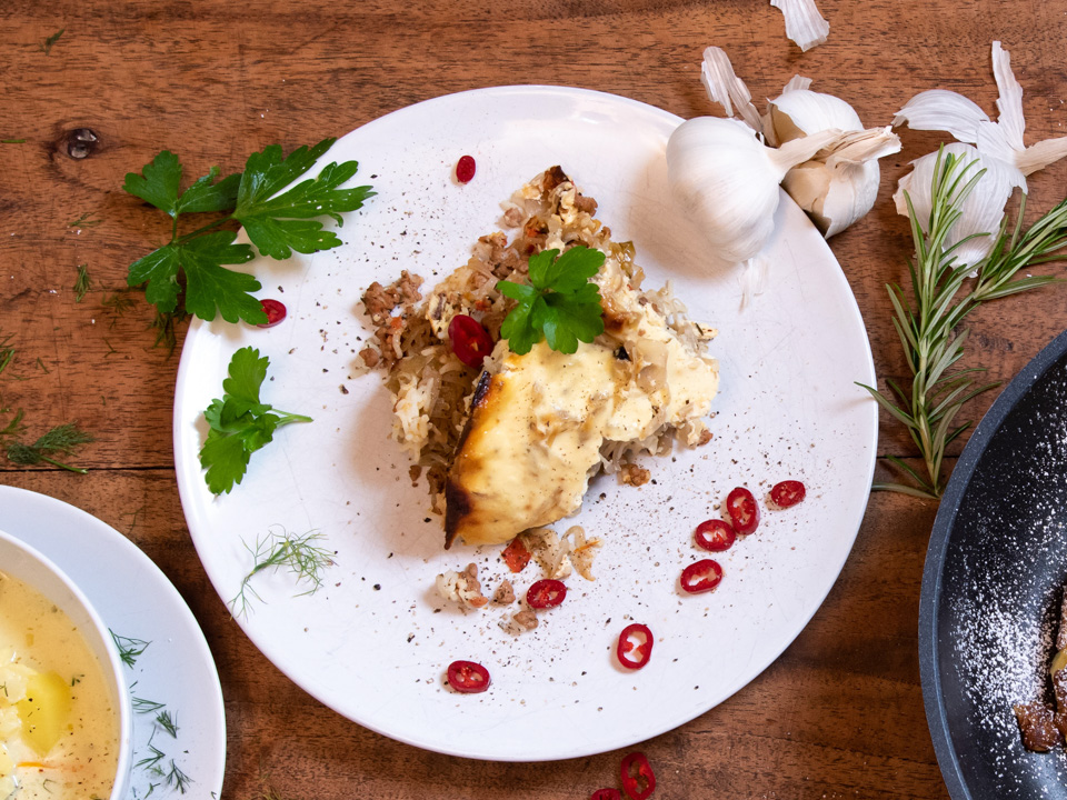 Varza à la Cluj (Sauerkrautauflauf wie in Cluj) Bild zum Rezept: Varza à la Cluj (Sauerkrautauflauf wie in Cluj)