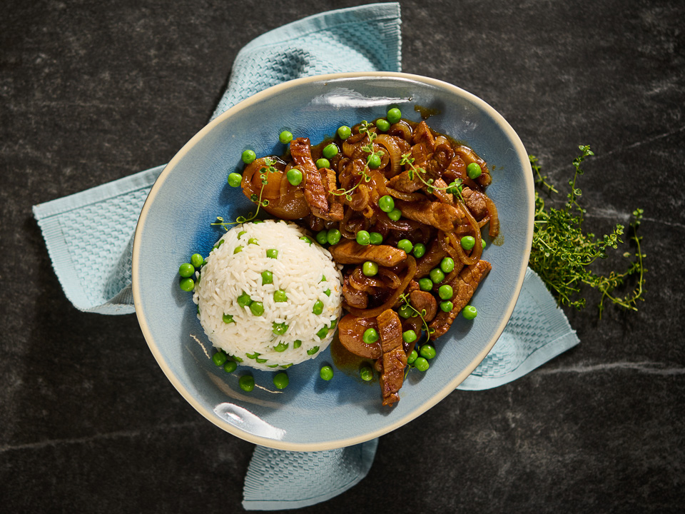 Schweinegeschnetzeltes mit Aprikosen Bild zum Rezept: Schweinegeschnetzeltes mit Aprikosen
