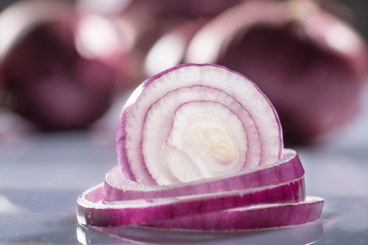 Rote Zwiebel Rote Zwiebeln geschnitten.