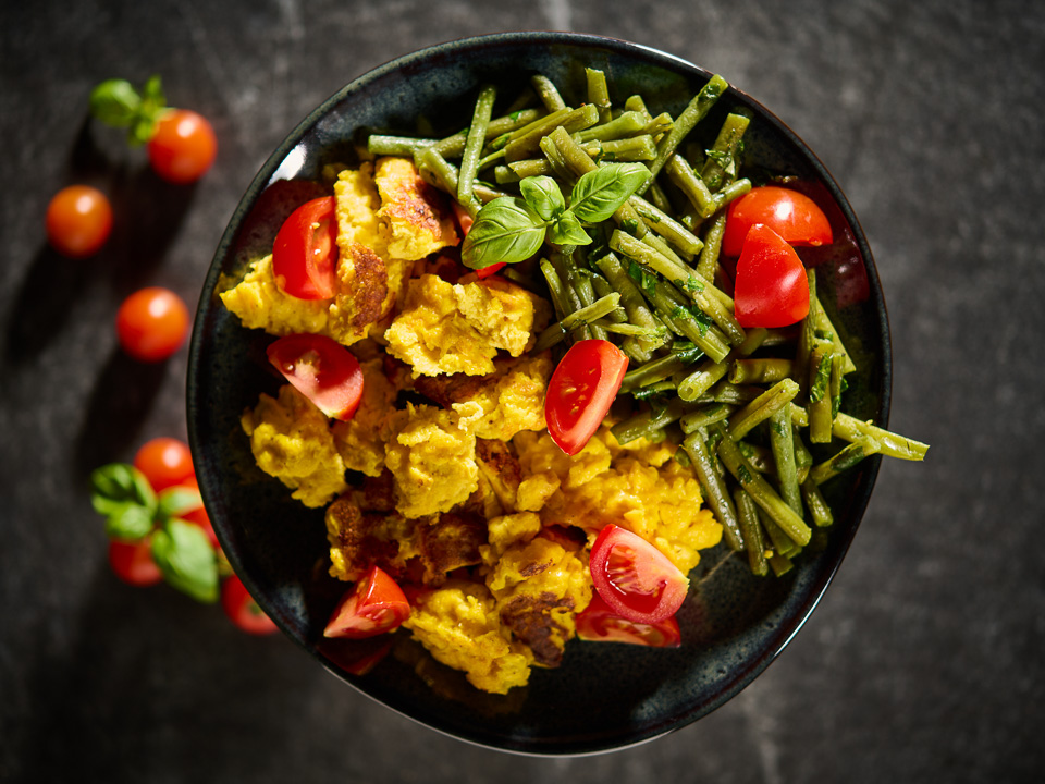 Käserührei mit grünen Bohnen Bild zum Rezept: Käserührei mit grünen Bohnen