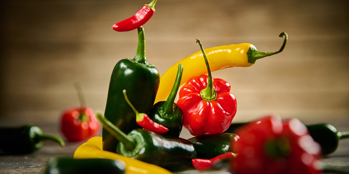 Jalapeños Jalapenos gehäuft.