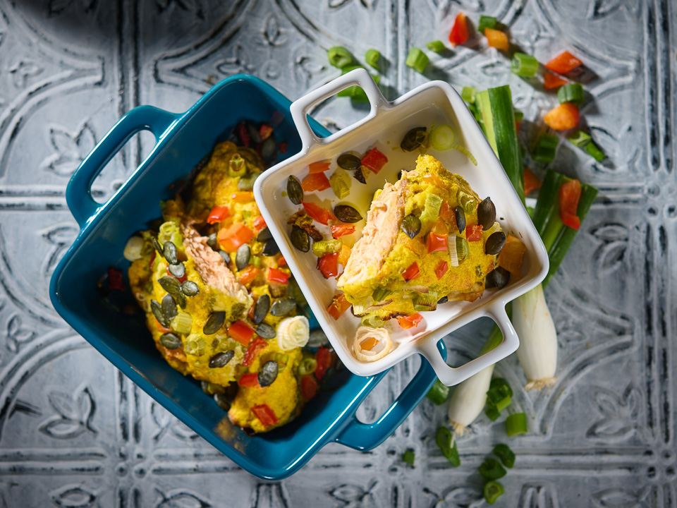 Bild zum Rezept: Lachsfilet mit Muskatkürbisschaum