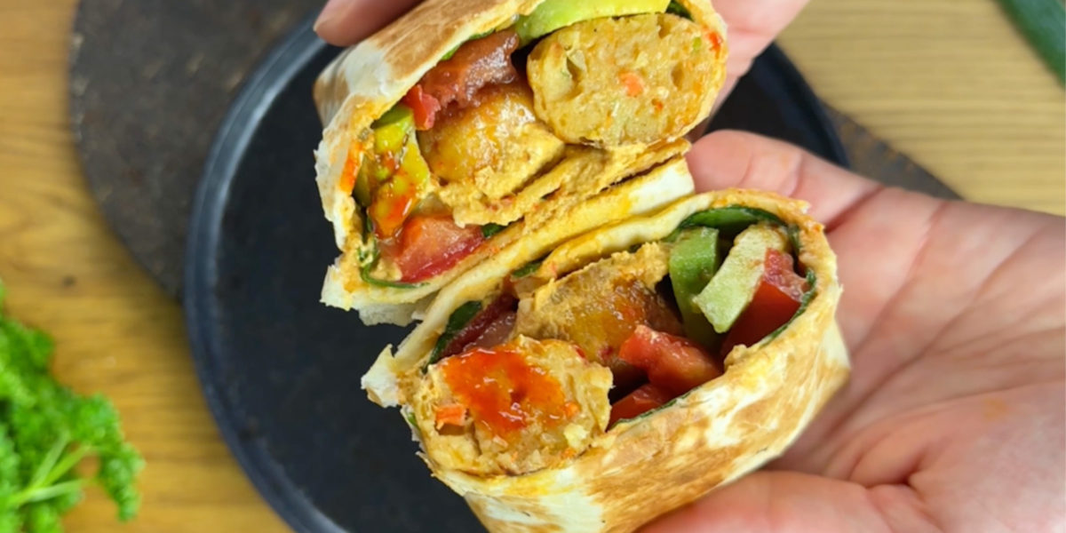 Vegane Wraps mit knusprigen Gemüsebällche