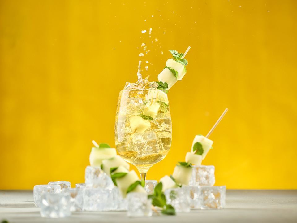 Bild zum Rezept: Sekt mit Honigmelone und Minze