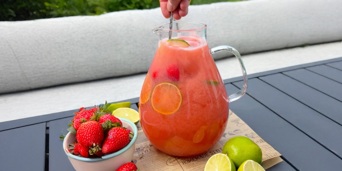 Erdbeeren-Limetten-Limonade