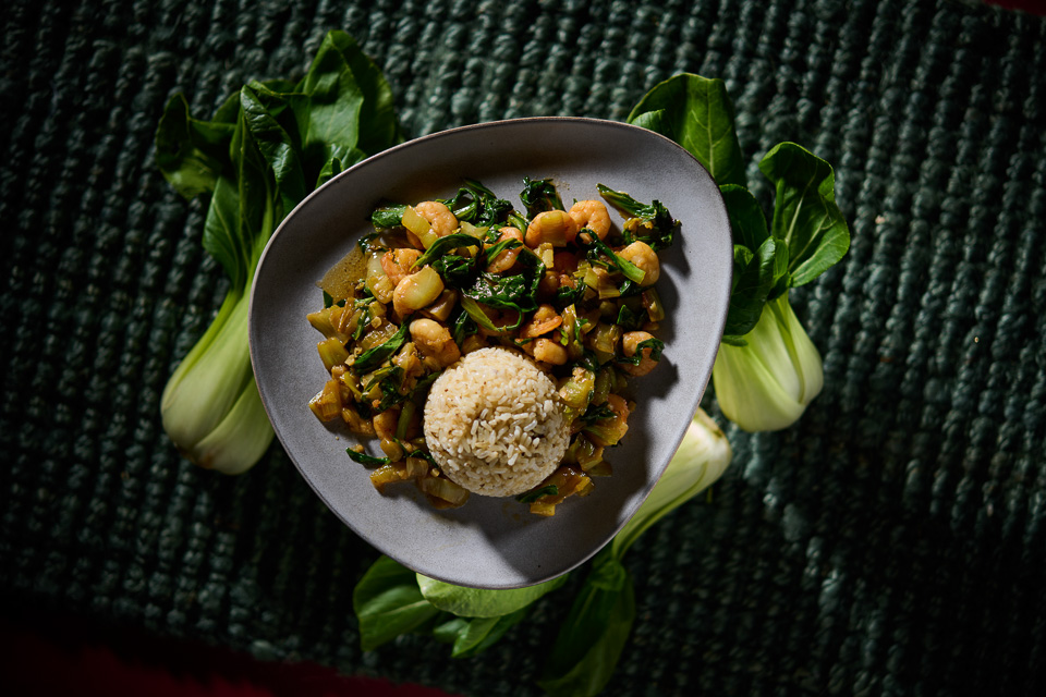 Bild zum Rezept: Mini Pak Choi mit Garnelen und Knoblauch