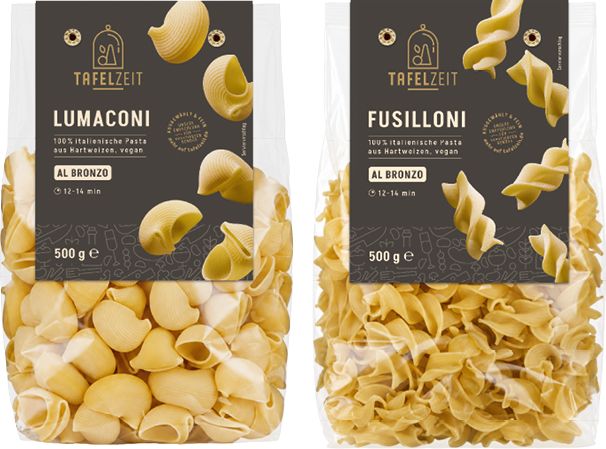Tafelzeit italienische Pasta al Bronzo